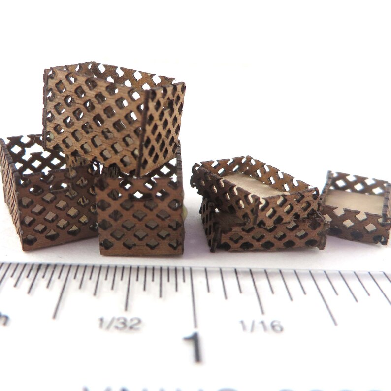 KIT Lattice Crate Kit Engraved Laser Cut Walnut Veneer Etsy