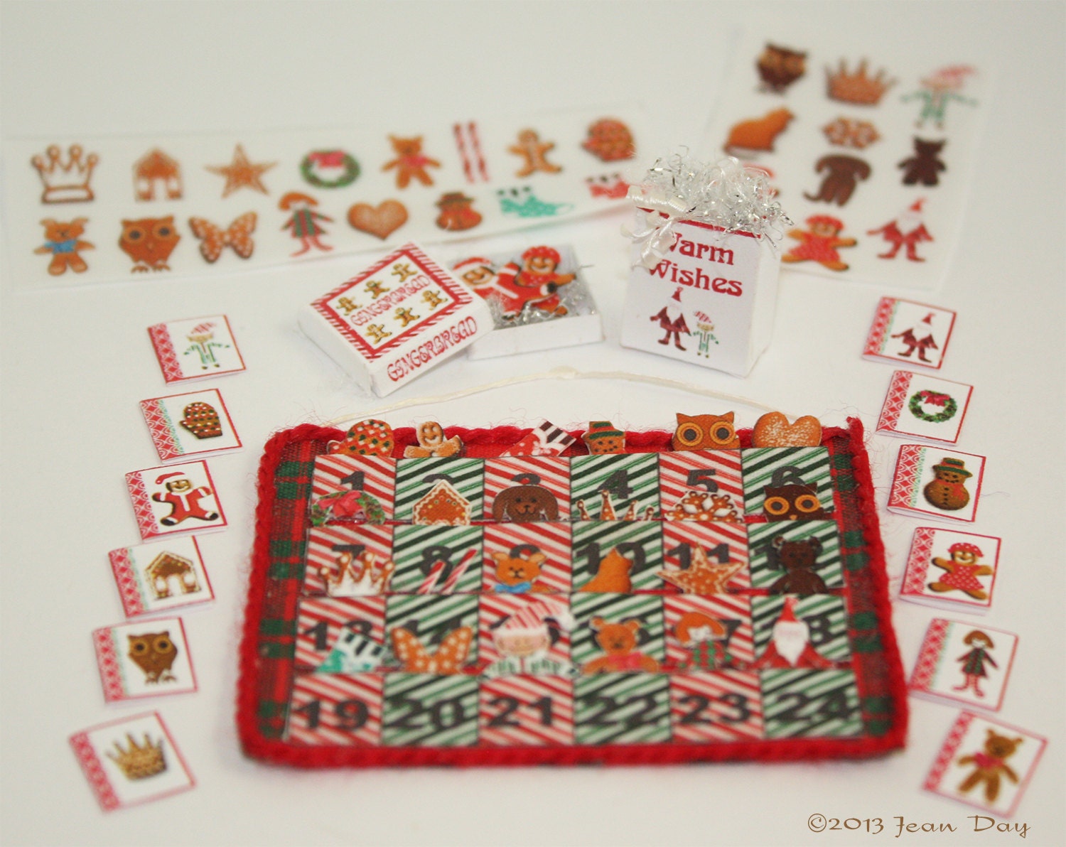 Advent Calendar Accessories KIT Fabric and Paper Kit 1:12