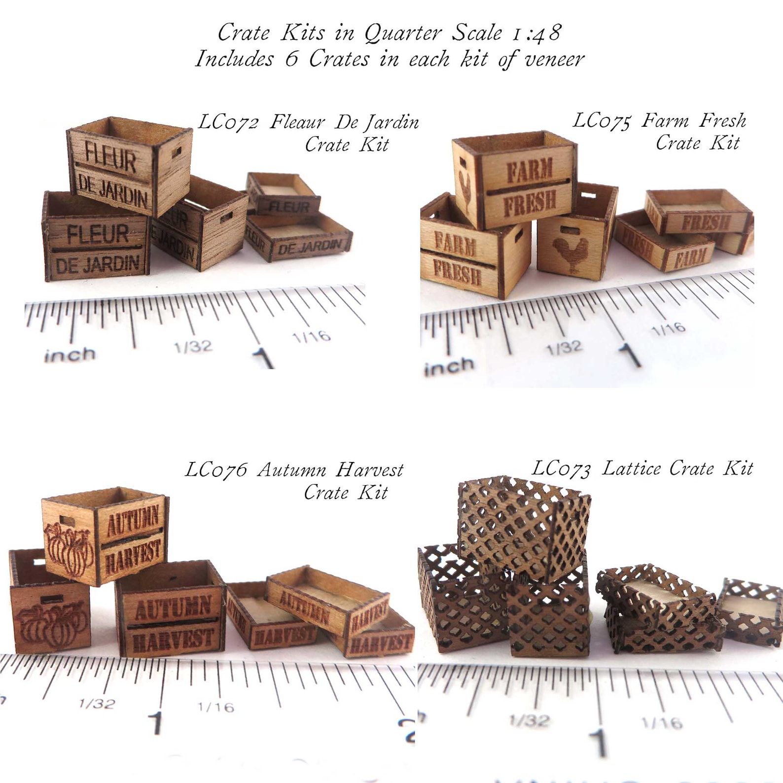 KIT Lattice Crate Kit Engraved Laser Cut Walnut Veneer Etsy
