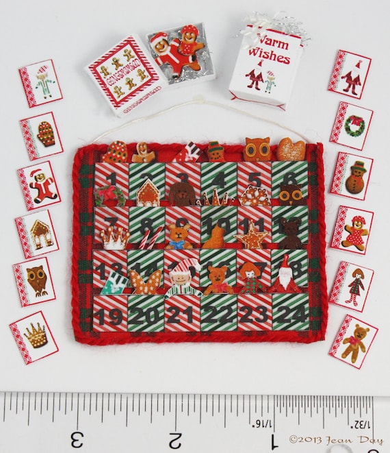 Advent Calendar & Accessories KIT, Fabric and Paper Kit, 1:12, Dollhouse  Miniature Designed by Jean Day CK003 - Etsy