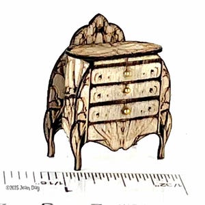KIT Art Nouveau Style Dresser KIT, 1:48, quarter scale dollhouse miniature LC265