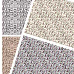 Dollhouse Quarterscale 1:48 Wallpaper or Gift Wrap French Country Bouquet  PDF JPG Download 2 8.50x11 WP008