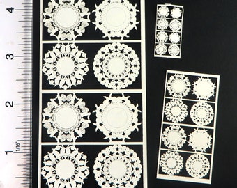Kit Bunnies & Eggs Doilies in 3 scales Paper laser cut, 8 doilies in 4 designs For Bunny Lovers Dollhouse Miniature PL230