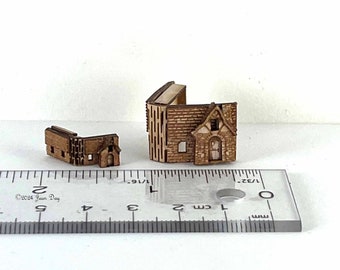 Kit Storybook Cottage Laser Cut and Engraved Twelfth scale book box  quarter scale 1:48 LC229