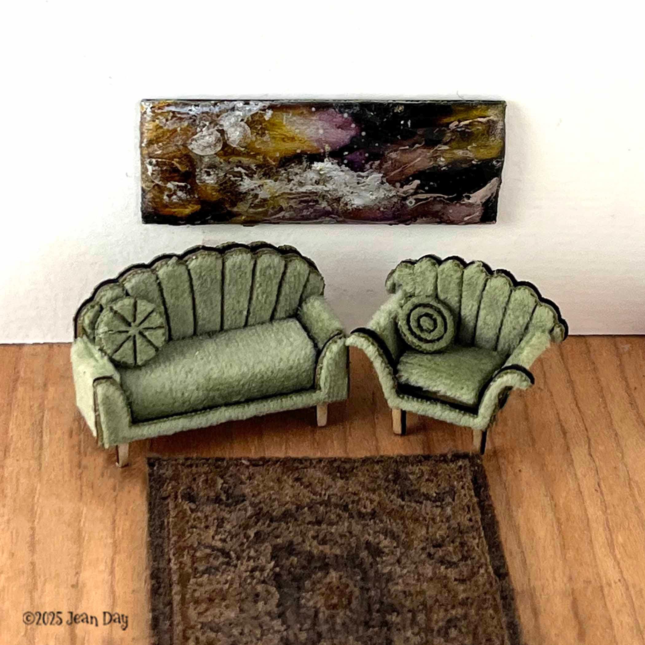 Engraved Rugs Laser Cut and Engraved Carpets or Rugs in Quarter Scale 1:48 in 6 ...