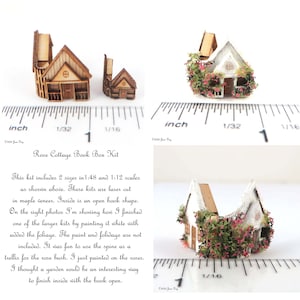 Kit de cajas para libros Rose Cottage, cortadas y grabadas con láser a escala 1:12 y 1:24 (LC187).