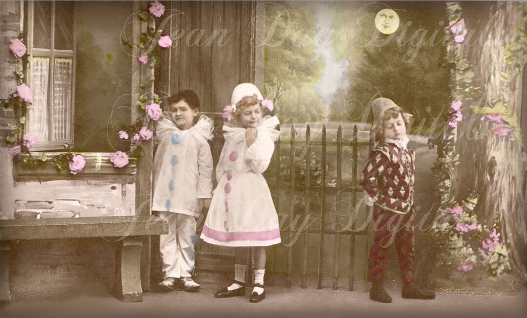 Halloween Carnival Costumes Pierrot Columbine and Harlequin - Etsy