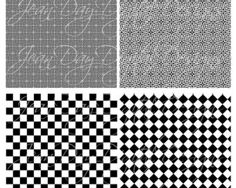 Flooring Black and White 1:48 Quarter Scale Dollhouse or Giftwrap Digital Download jpg PDF 8.50x11 Printable WP006