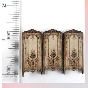 KIT French Folding Screen, Engraved, 1:48, quarter scale laser cut kit Dollhouse Miniature LC094