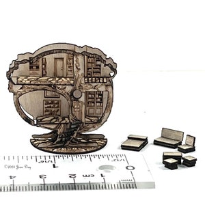 Kit, Tree House in Quarter Scale, Dollhouse Miniature, 1:48 Scale LC198