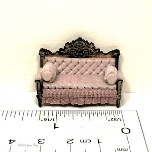 KIT Tufted Rococo Daybed or Sofa Kit, Laser Cut and Engraved quarter scale 1:48 Dollhouse Miniature, DIY kit, in your choice of colour LC230