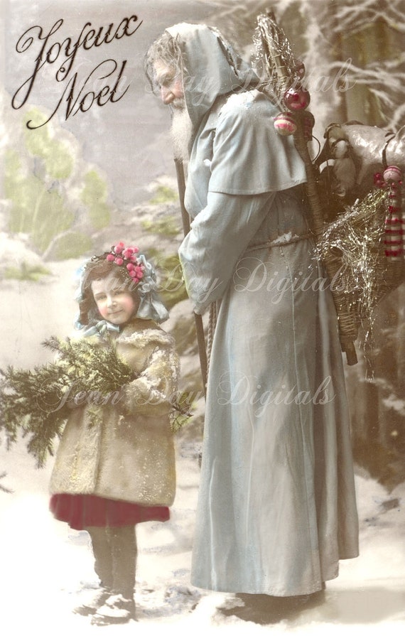 French Santa Joyeux Noel Suzanne And Pere Noel Christmas Etsy
