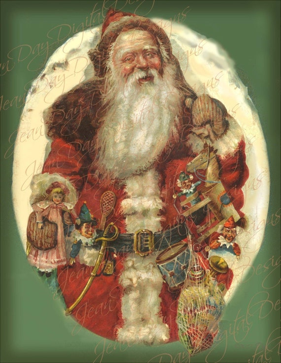 Christmas, for Good Children, Victorian Santa- Antique Book Cover