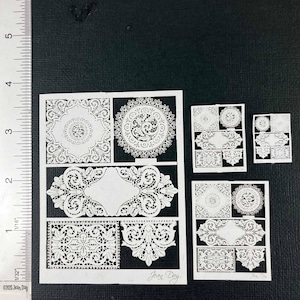 Ensemble de dentelles en papier avec pompons et volutes, centres de table et kit de passage en 3 écailles et deux tailles pour quartier, PL271