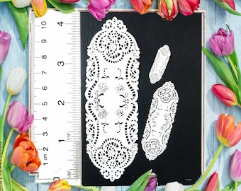 Intro Price KIT, French Country Larger Tulip Runner, Laser Cut Paper Lace in 3 scales, 1:12, Half and Quarter scale PL240