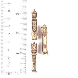 KIT "About Time" French Quarter Scale Tall Grandfather Clocks Kit, 1:48, Laser Cut, Engraved Wood kit LC110, Dollhouse