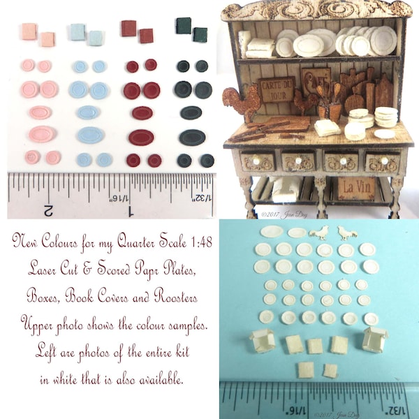 KIT Quarter Scale Plates choix de 23 choix de couleurs Laser Cut & Gravé Paper Plates, Bakery Boxes Bk Covers Kit, 1:48 LP002