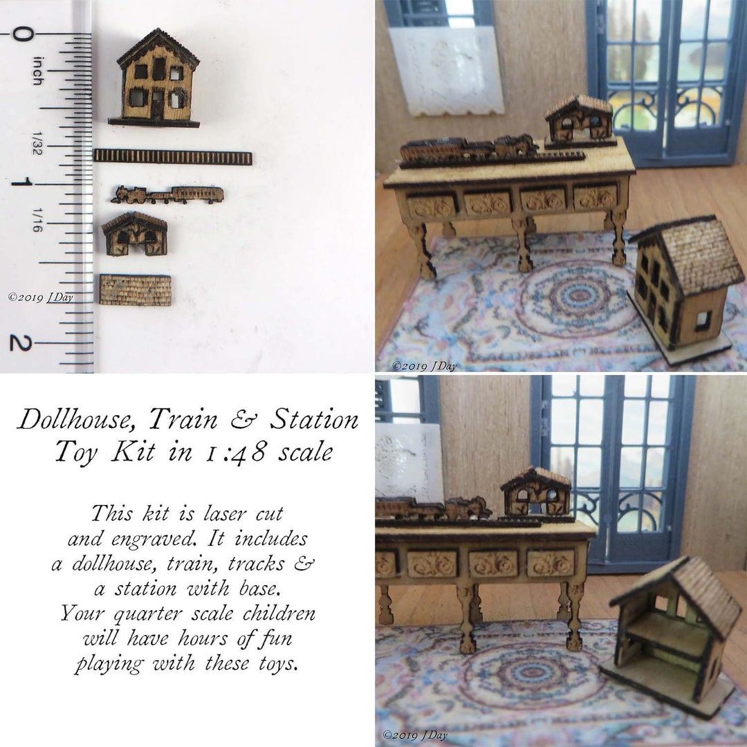 KIT Dollhouse Train & Station Toy Kit Laser Cut and Engraved Etsy Canada