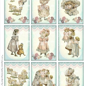 Etiquetas de boneca My New Dolly, colagem digital 2,5 x 3,5, cartões ATC, etiquetas, para impressão, download digital instantâneo DC002