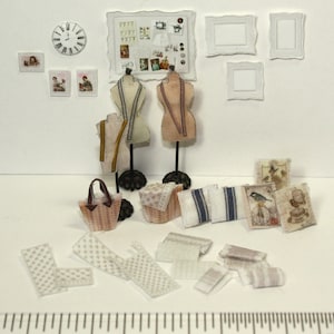 KIT in Quarter Scale, French Sewing Accessories Kit,1:48 dollhouse miniature BK001