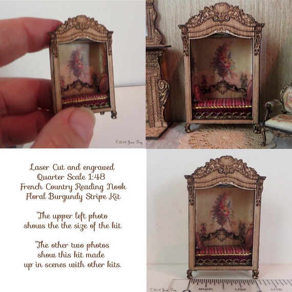 Dollhouse Miniature Reading Nook Kit 2 pieces - 1:48 Scale