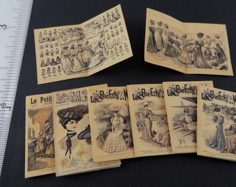 3 scales Project, 6 Le Petit Echo, La Mode & Le Petit Journal French Magazines Covers, Digital Download Printable 1894-1906  DH017