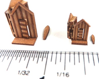 KIT Beach Hut Book Boxes Kit, Laser Cut and Engraved, includes twelfth scale and quarter 1:48 1/4" LC 159