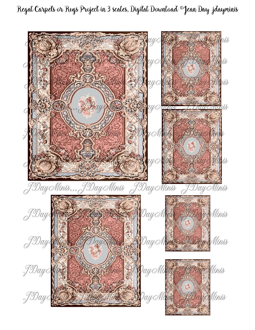 Regal Carpets or Rugs Digital Downloads in 3 Scales, 1/12, 1/2, 1/48