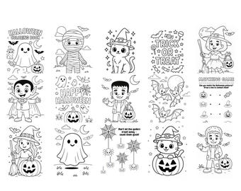 Halloween-kleurboek voor kinderen: 20 spookachtige afdrukbare activiteitenpagina's (digitale download)