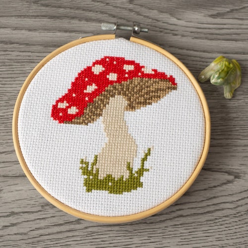 Mushroom Jar Cross Stitch Pattern Cottagecore Pattern PDF Etsy