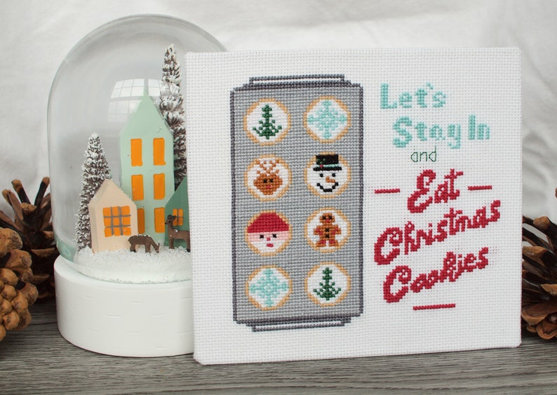 Weihnachtsplätzchen Kreuzstich Anleitung pdf, Christmas Stitching Bild 3