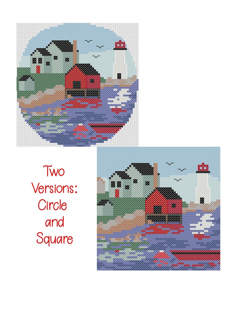 Fishing Village Cross Stitch Pattern Pdf Nova Scotia Etsy