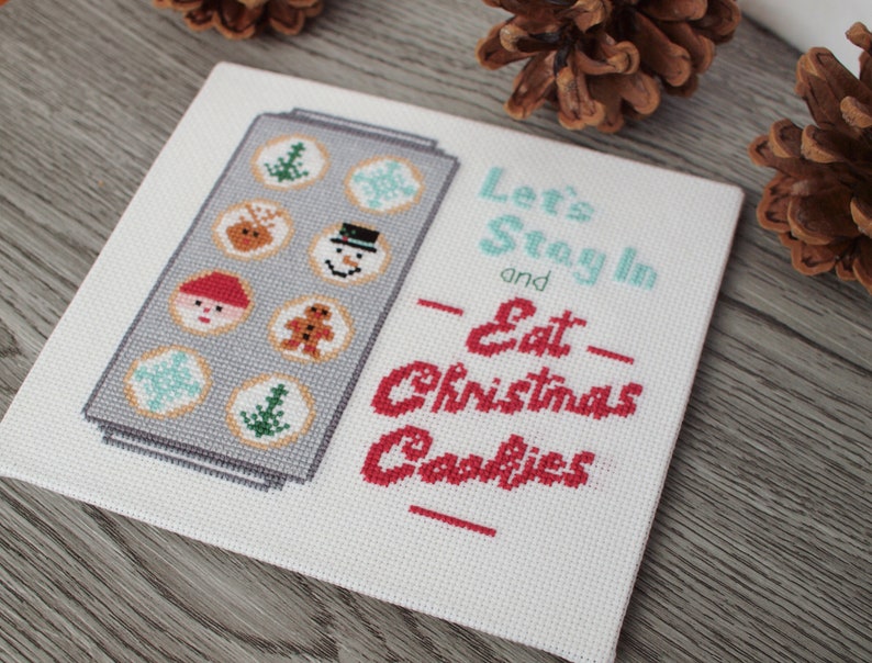 Weihnachtsplätzchen Kreuzstich Anleitung pdf, Christmas Stitching Bild 4