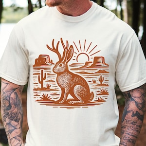 Vintage Jackalope T-Shirt: Comfort Colors Western Mythical Creature Tee
