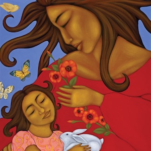 Song In My Heart - Mother & Child Motherhood Midwifery Doula Art - Paper Giclee Print of Original Painting