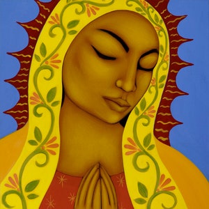 Our Lady of Guadalupe - Paper Giclee Print of Original Painting - Mexican Inspired WAll Art and Home Decor by Tamara Adams
