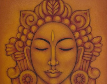 Bodhisattva Buddha Buddhism Giclee Print of Original Painting - Inspired Home Decor by Tamara Adams