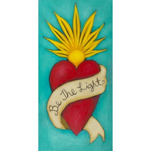 Sacred Heart Painting - Be the Light - Inspirational CANVAS GICLEE -  Wall Art & Home Decor