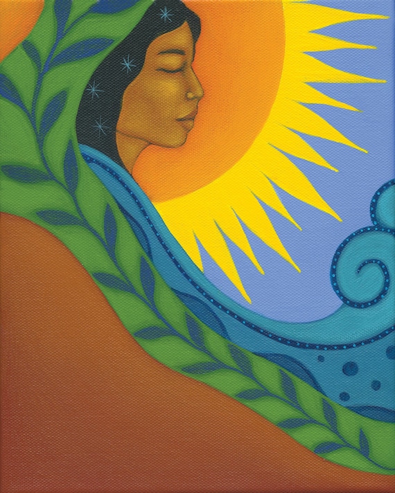 MOTHER EARTH ELEMENTS Goddess Art Paper Giclee Print of Etsy