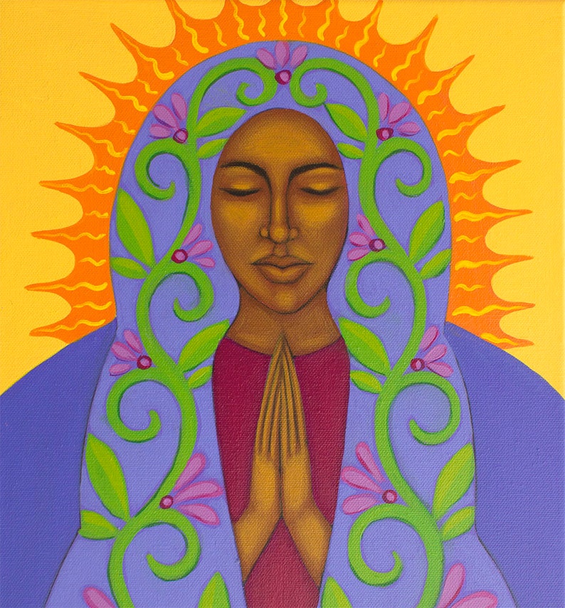 Mexican Inspired Home Decor by Tamara Adams Paper Giclee Print of Original Painting Prayer Painting