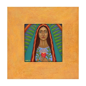 Sacred Heart Virgin Mary Madonna - Original Acrylic Painting - Wall Art Decor by Tamara Adams