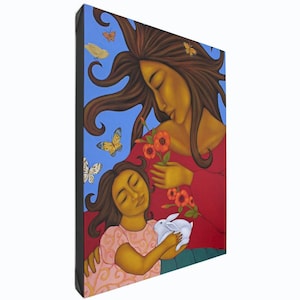 Mother & Daughter - Motherhood and Midwifery Folk Art Gift Print by Tamara Adams