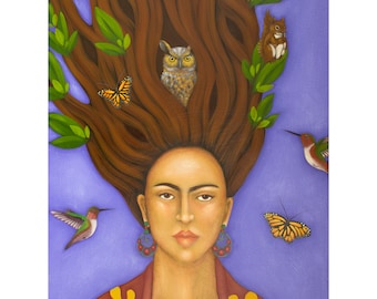 Tree of Life Goddess Tree Spirit - Paper Giclee Print of Original Painting - Ethnic Wall Art and Home Decor by Tamara Adams