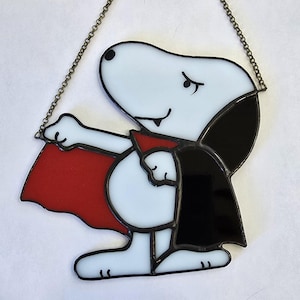 Stained Glass Dracula Snoopy Suncatcher - Etsy