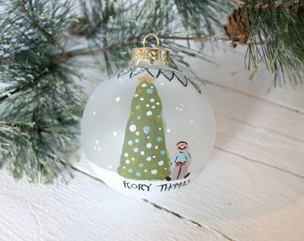 Personalized Custom Baby Boy 1st Christmas Ornament Tree Large Ornament