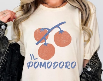 Italian Tomato Shirt, Summer Vacation Top, Il Pomodoro Mercato Tshirt, Vintage Aesthetic Tee, Amalfi Farmers Market T-shirt, La Dolce Vita