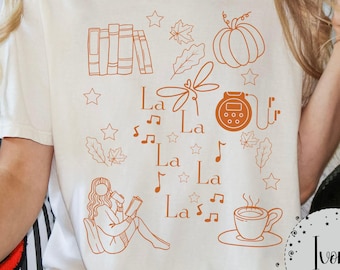 Stars Hollow Autumn Doodle 25th Anniversary Shirt, Fall  Founders Festival Town Square Tshirt,  La La La La La Fall Tee, I smell Snow Top