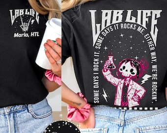 Retro Lab Tech Shirt, 90s Rock MLT T-shirt, Skeleton Histo Tshirt, High School Science Lab tee, Lab Assistant top,