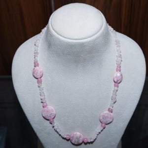 Rose Quartz Necklace, Handmade Necklace, Handmade Jewelry, Ping Necklace, Gift for Her, Natural Rose Quartz, Gift For Her, Rose Quartz