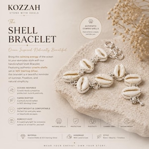 Bracciale Conchiglie Cauri Argento 925 Boho Mare Cavigliera Puka Shell Estate
